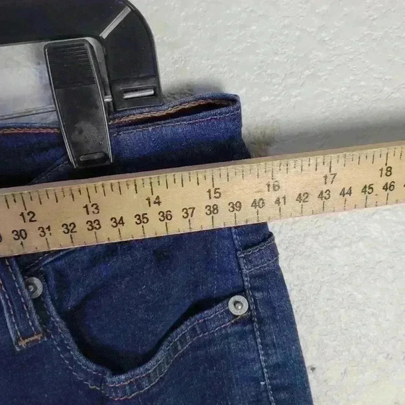 Levi's 512 Womens Dark Wash High Rise Perfectly Slimming Boot Cut Jeans 14 Med - Picture 10 of 13